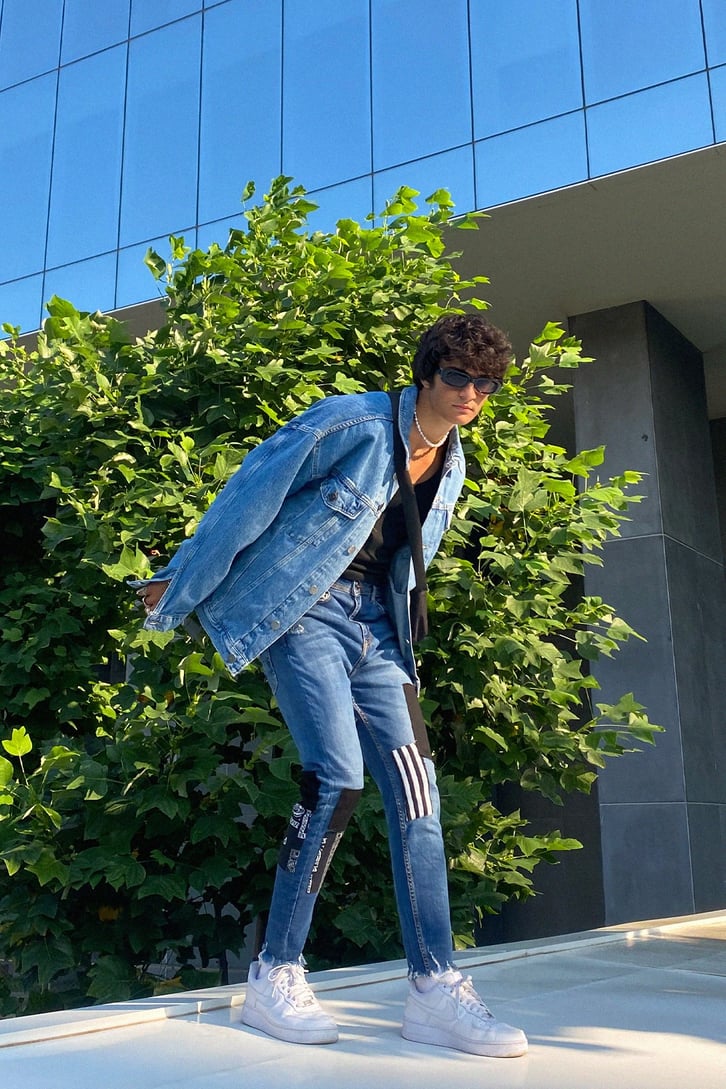 Patch Detay Püsküllü Mavi Skinny Fit Jean