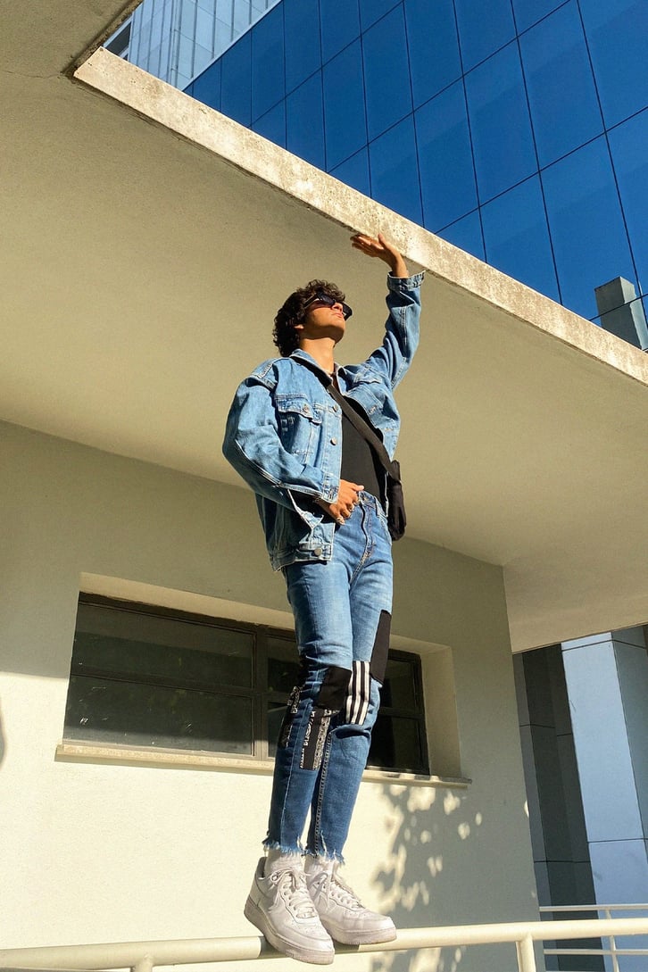 Patch Detay Püsküllü Mavi Skinny Fit Jean