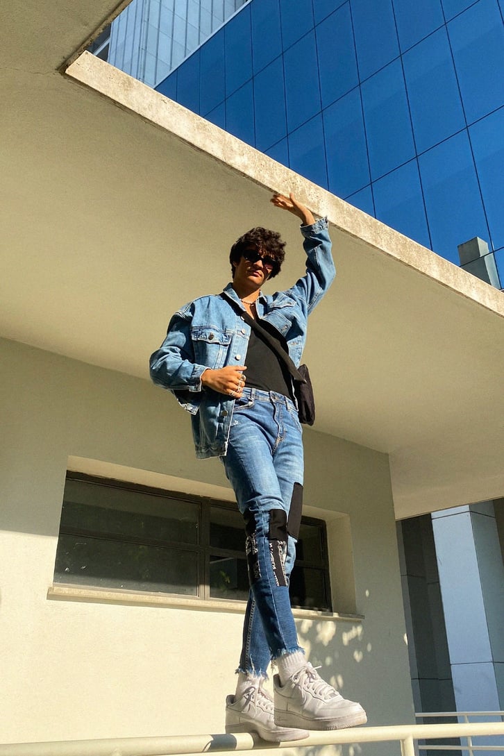 Patch Detay Püsküllü Mavi Skinny Fit Jean