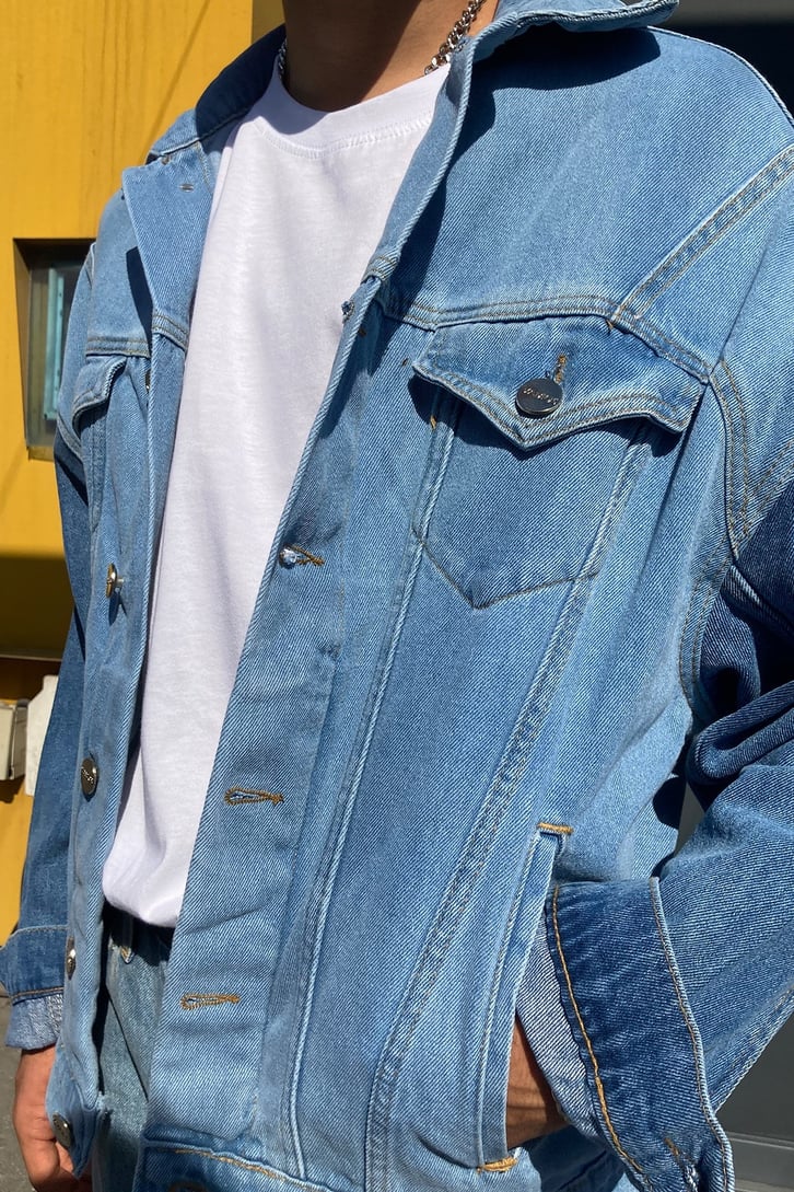 Patchwork Croped Oversize Denim Jacket