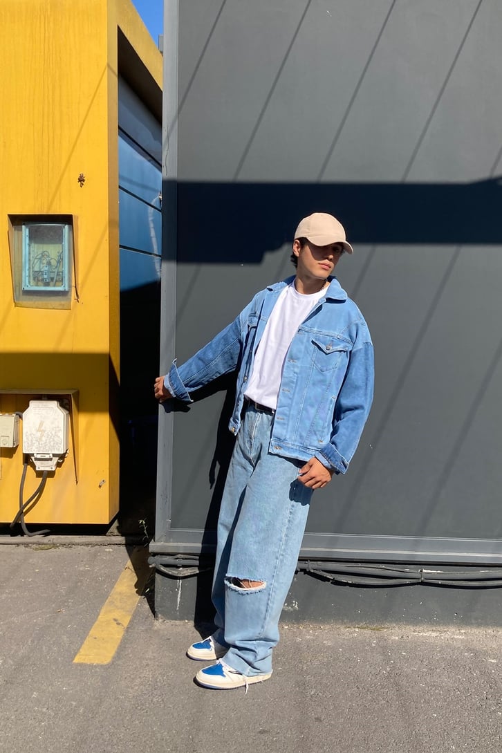 Patchwork Croped Oversize Denim Jacket