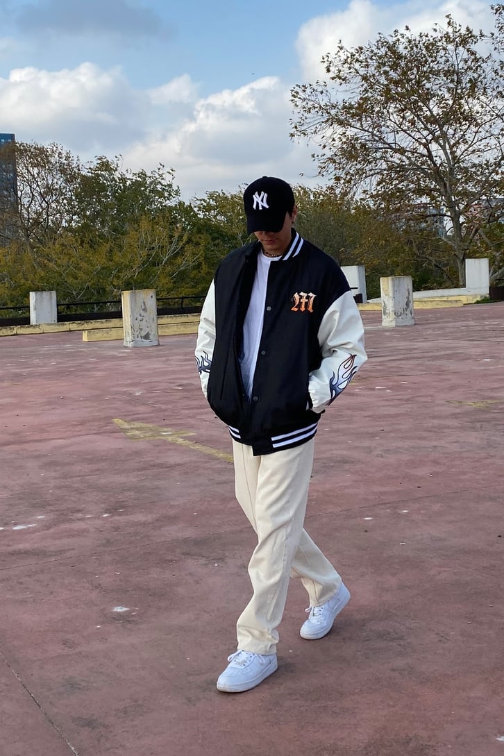 Patchwork Ecru Premium Baggy Jean