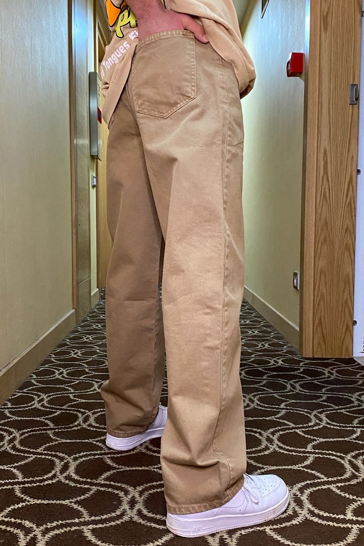 Patchwork Milk Brown Baggy Fit Pant