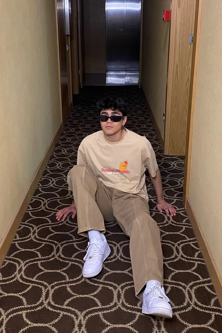 Patchwork Milk Brown Baggy Fit Pant