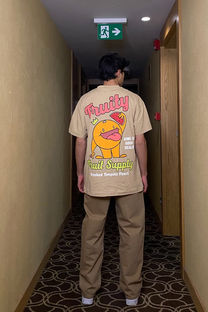 Patchwork Milk Brown Baggy Fit Pant