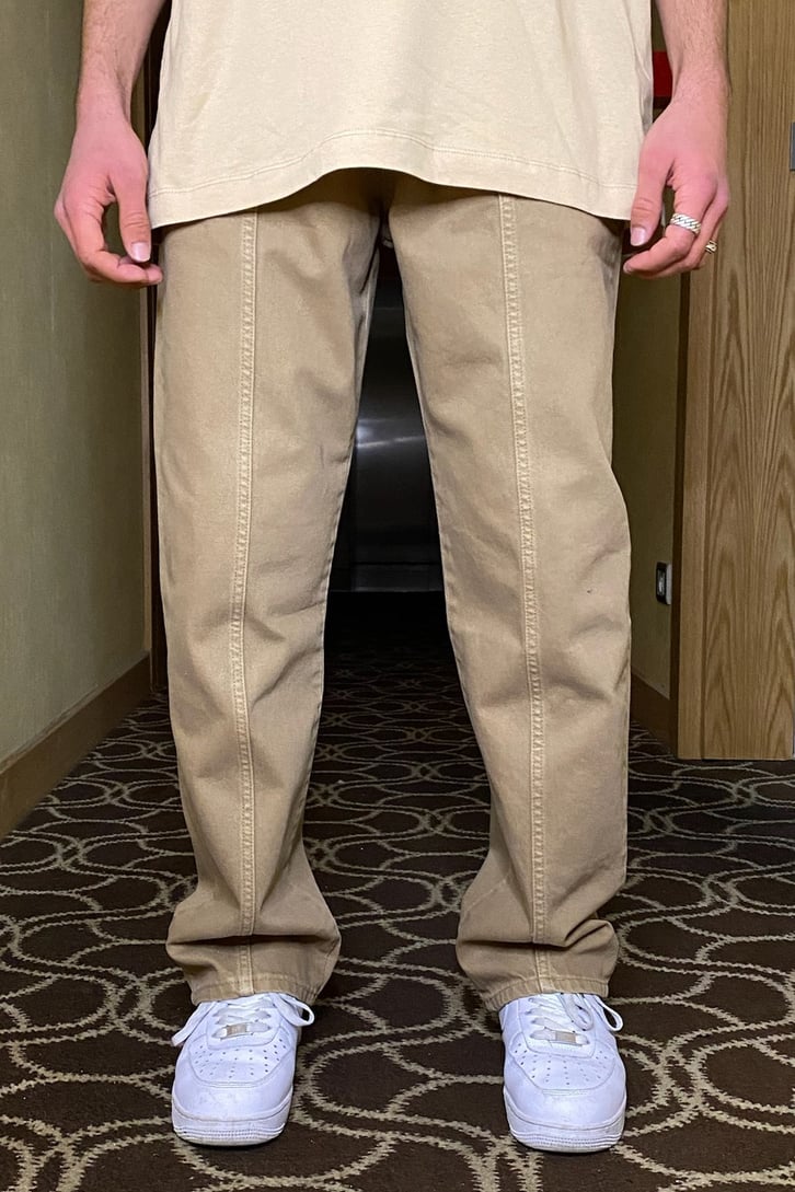 Patchwork Milk Brown Baggy Fit Pant