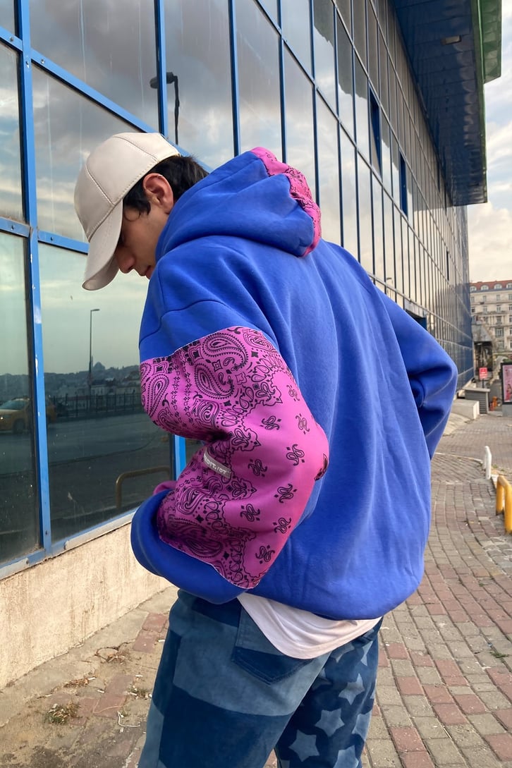 Patterned Printed Oversize Hoodie