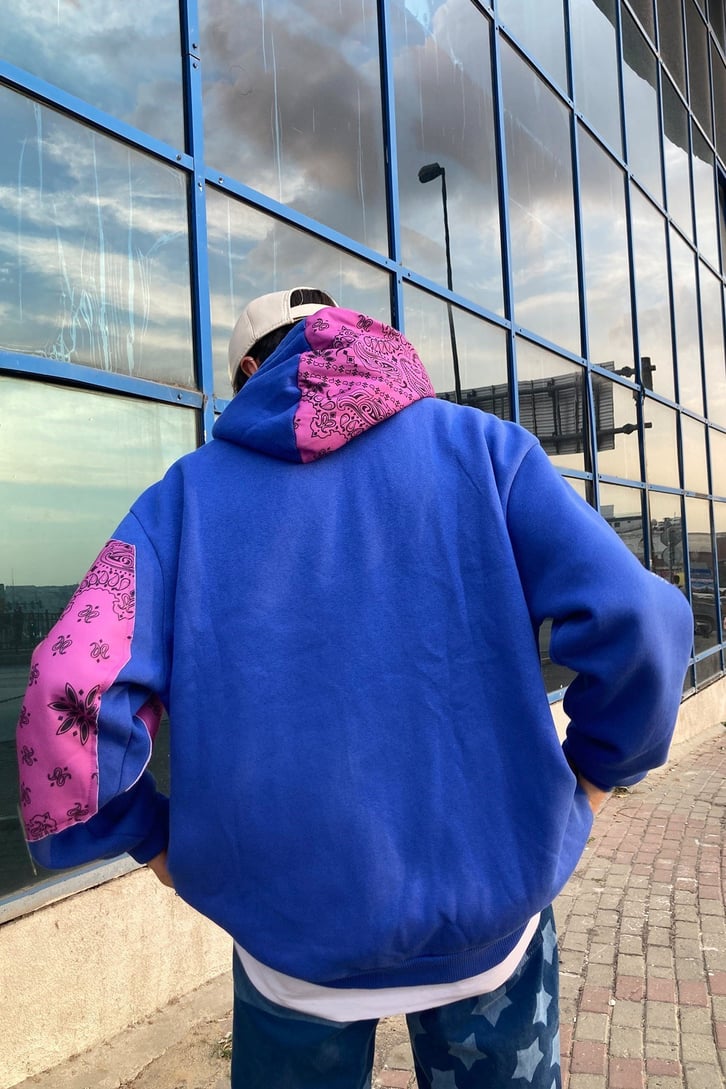 Patterned Printed Oversize Hoodie