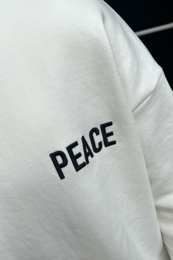 Peace Nakışlı Oversize Sweatshirt