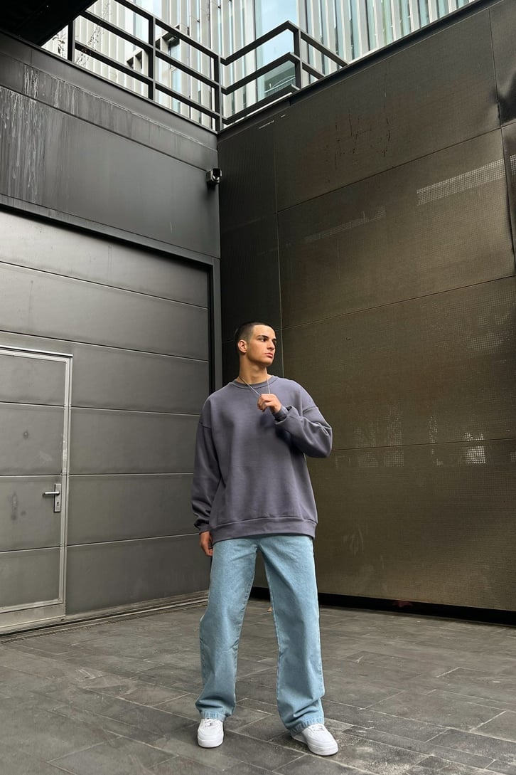 Peace Nakışlı Oversize Sweatshirt
