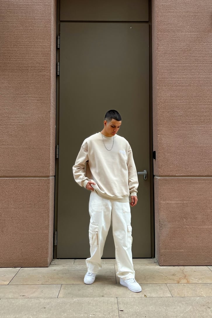 Peace Nakışlı Oversize Sweatshirt