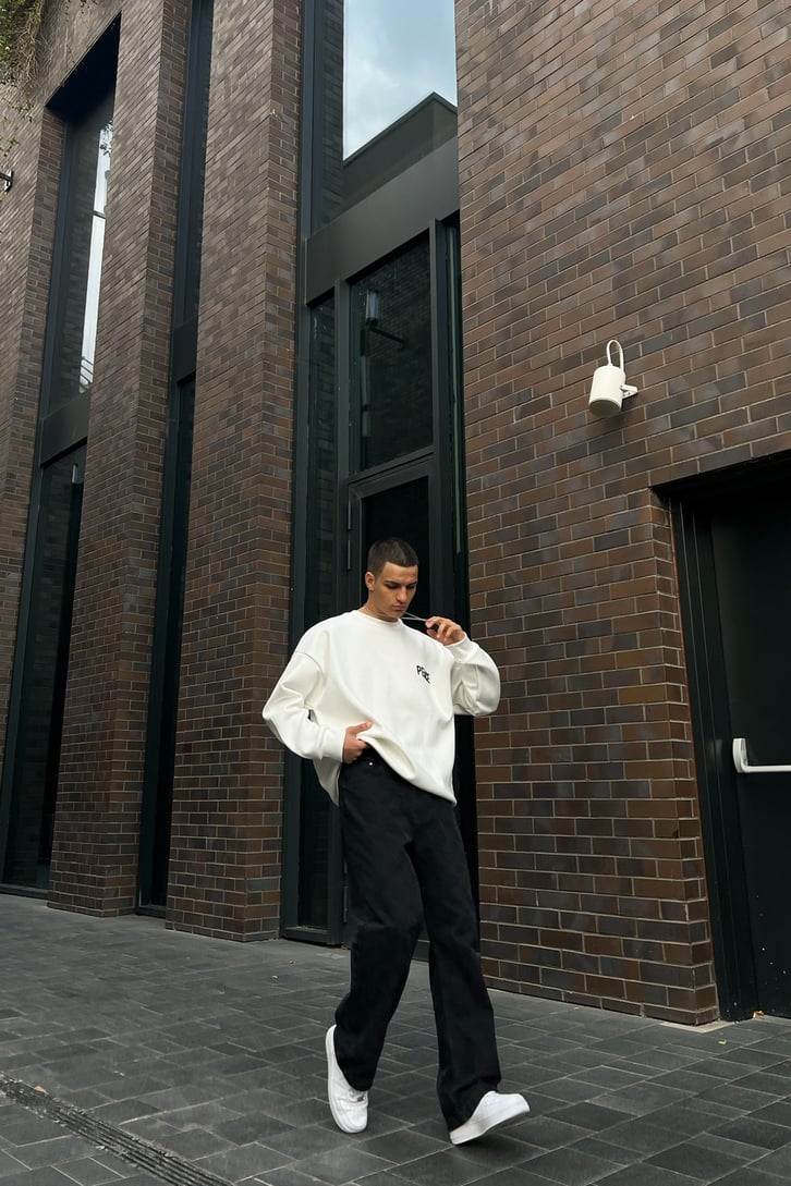 Peace Nakışlı Oversize Sweatshirt