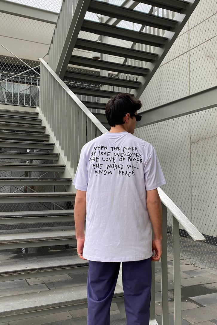 Peace Oversize Printed Lila Tshirt
