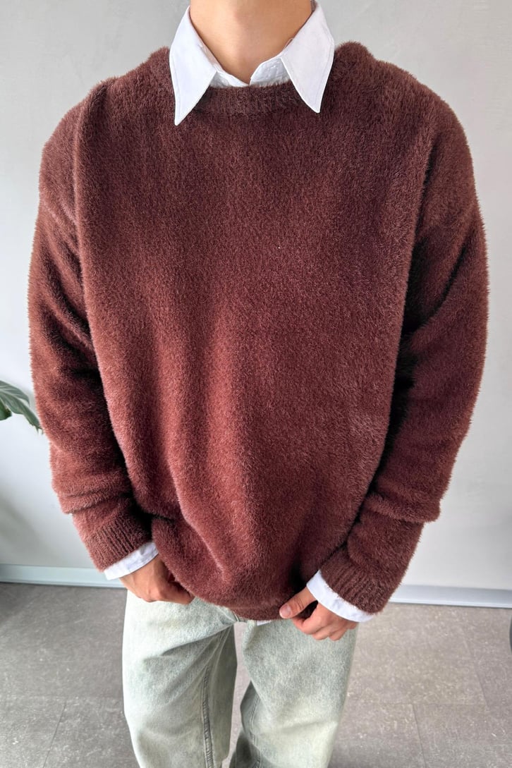 Peluş Bisiklet Yaka Kazak
