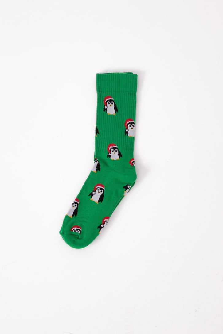 Penguin's Christmas Yeşil Uzun Çorap