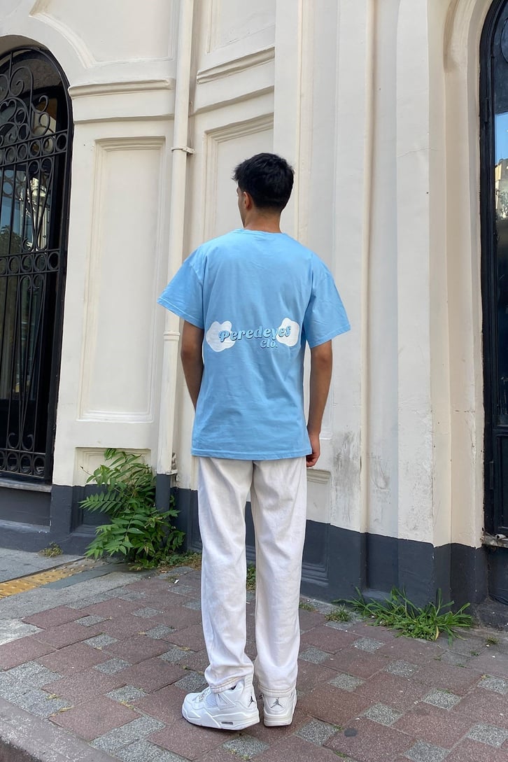 Peredeyes Sky Blue Printed Tshirt