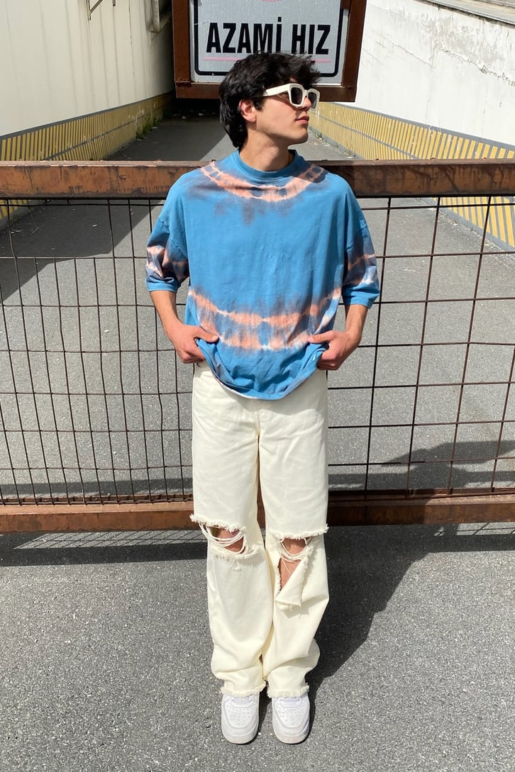 Pharaoh Baskılı Batik Oversize Tshirt
