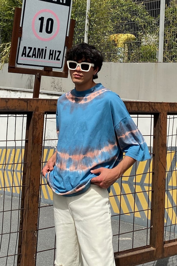 Pharaoh Baskılı Batik Oversize Tshirt