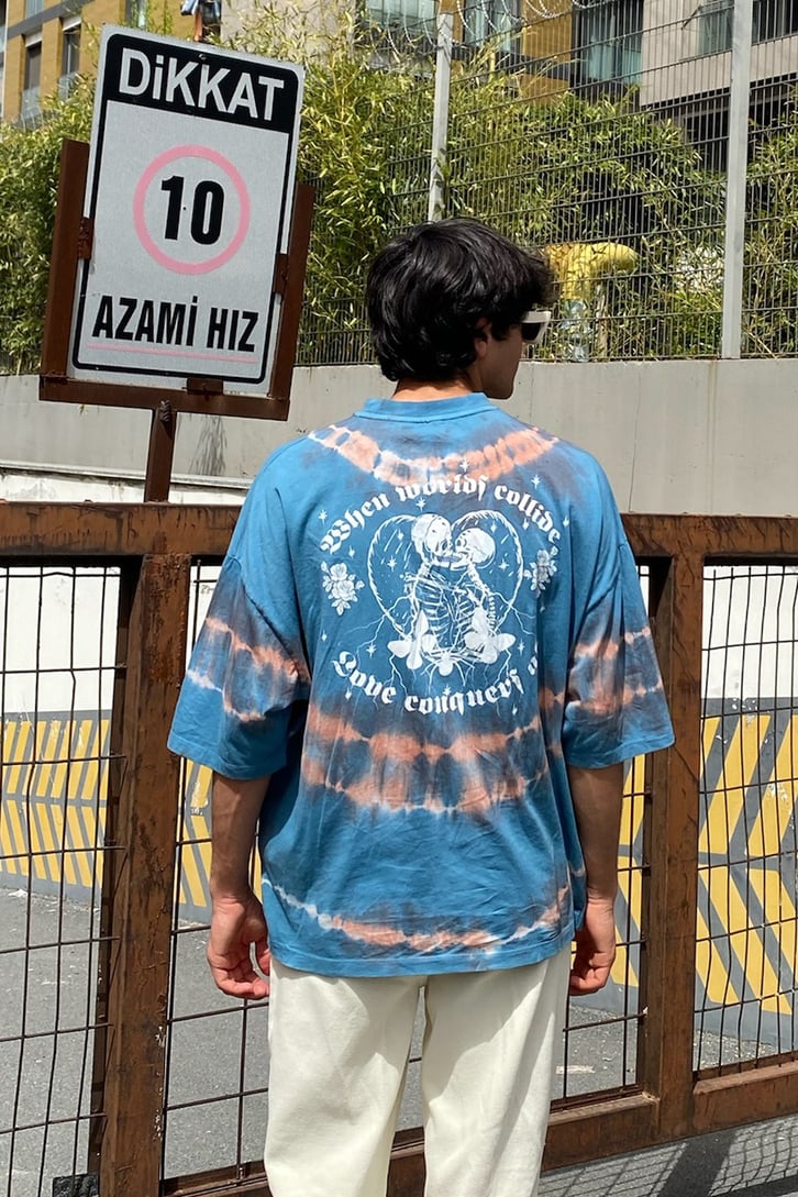 Pharaoh Baskılı Batik Oversize Tshirt