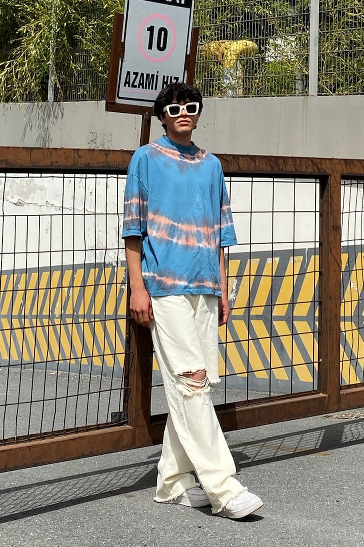 Pharaoh Baskılı Batik Oversize Tshirt