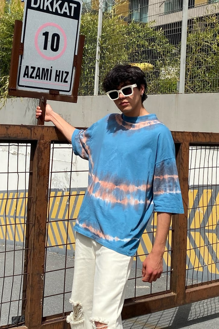 Pharaoh Baskılı Batik Oversize Tshirt