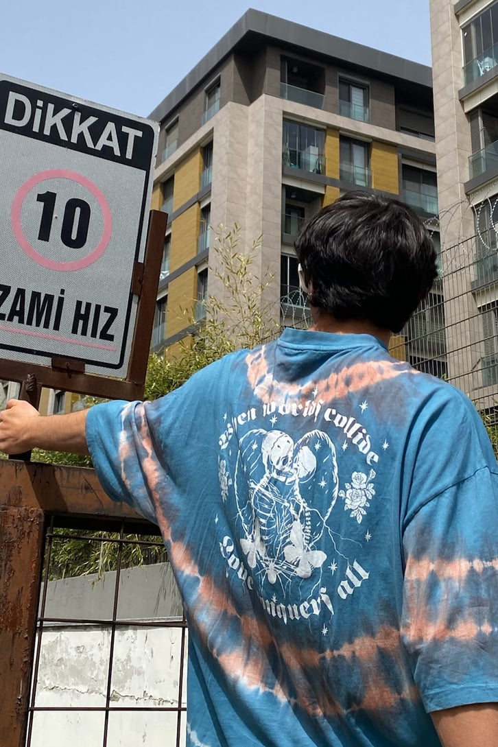 Pharaoh Baskılı Batik Oversize Tshirt