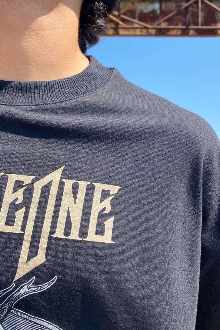 Phaseone Baskılı Siyah Oversize Tshirt