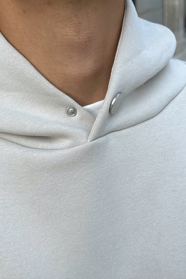 Phaseone Sırt Baskılı Bej Oversize Sweatshirt