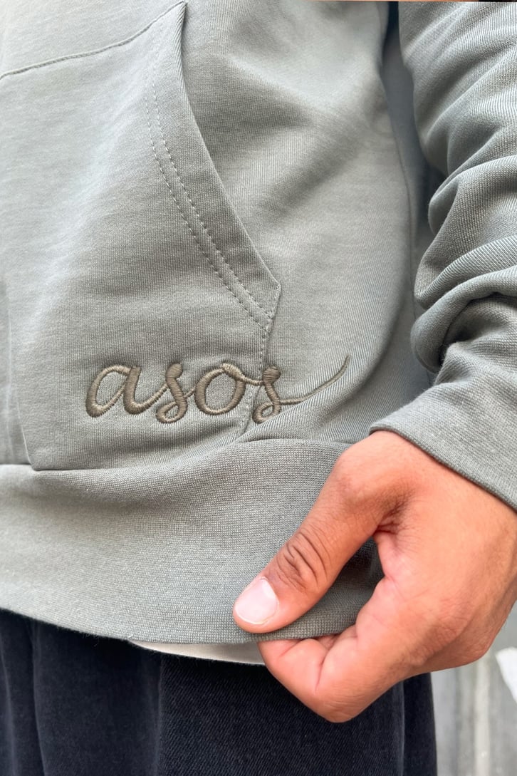 Phaseone Sırt Baskılı Haki Oversize Sweatshirt