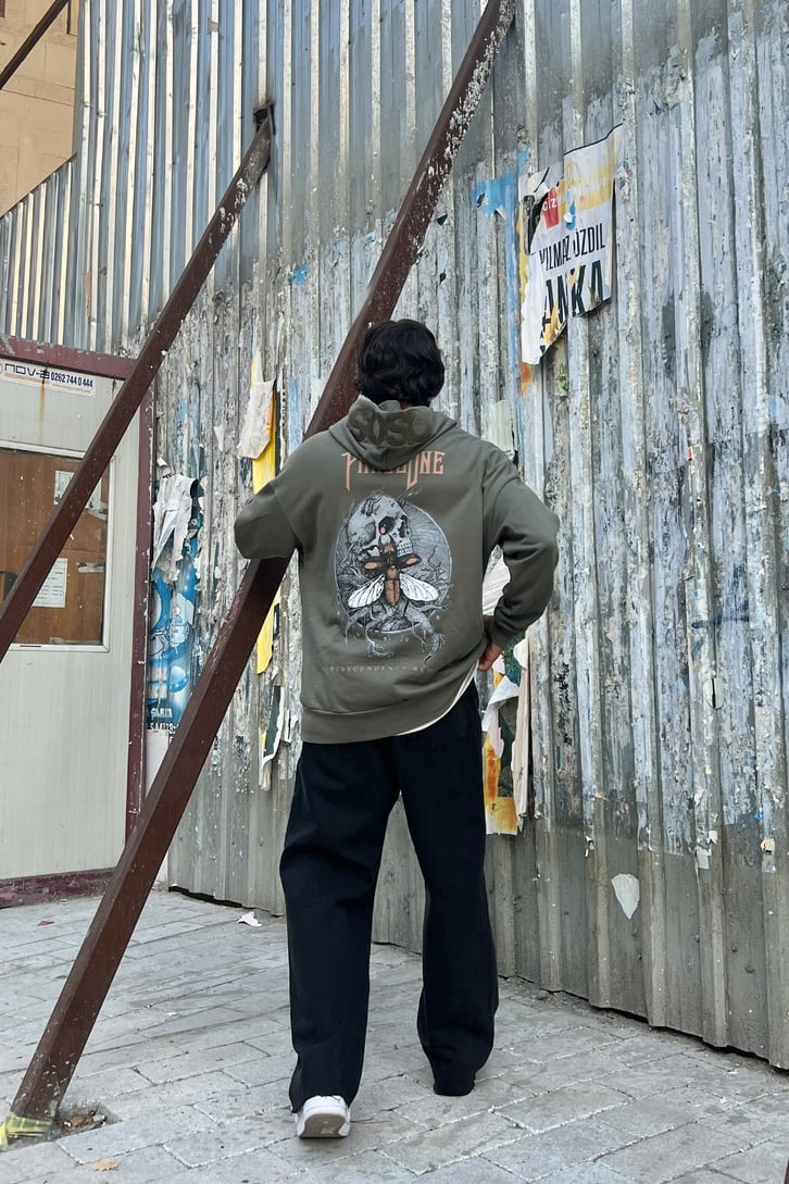 Phaseone Sırt Baskılı Oversize Sweatshirt