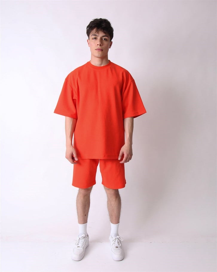 PİKE KUMAŞ OVERSIZE ŞORTLU EŞOFMAN TAKIMI
