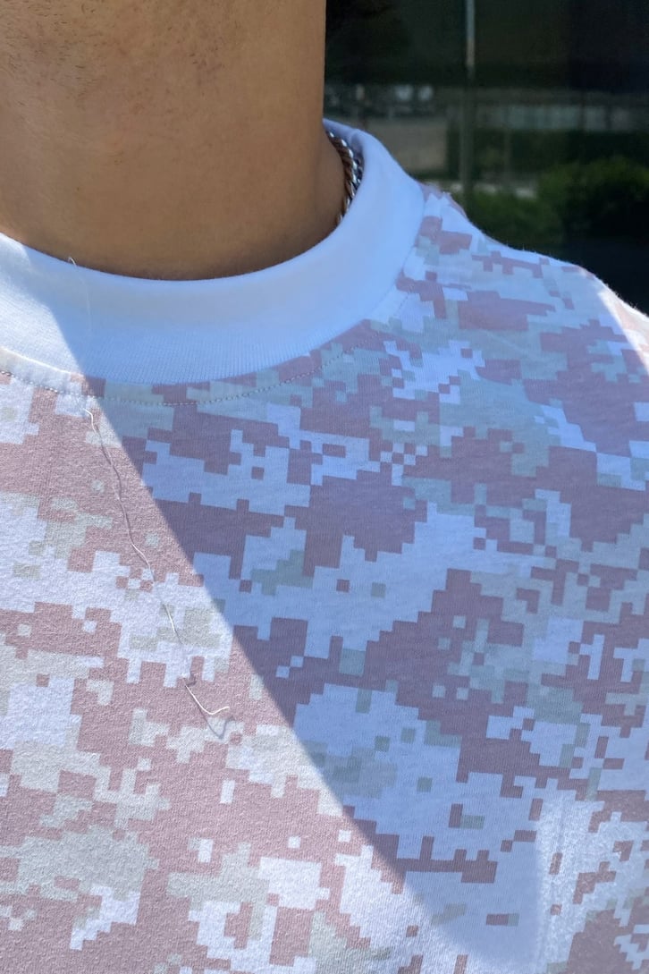 Piksel Desen Oversize Tshirt
