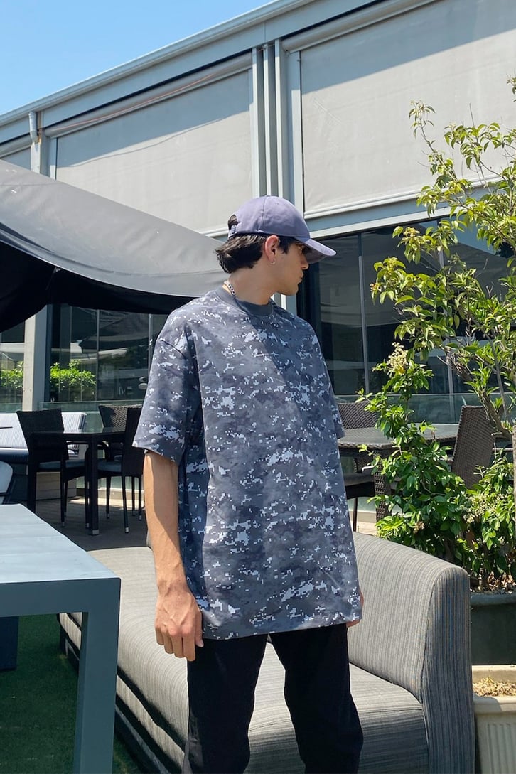 Piksel Desen Oversize Tshirt