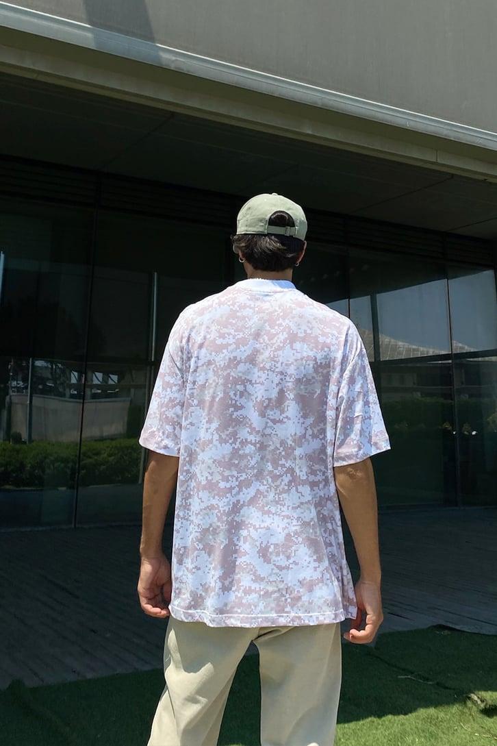 Piksel Desen Oversize Tshirt
