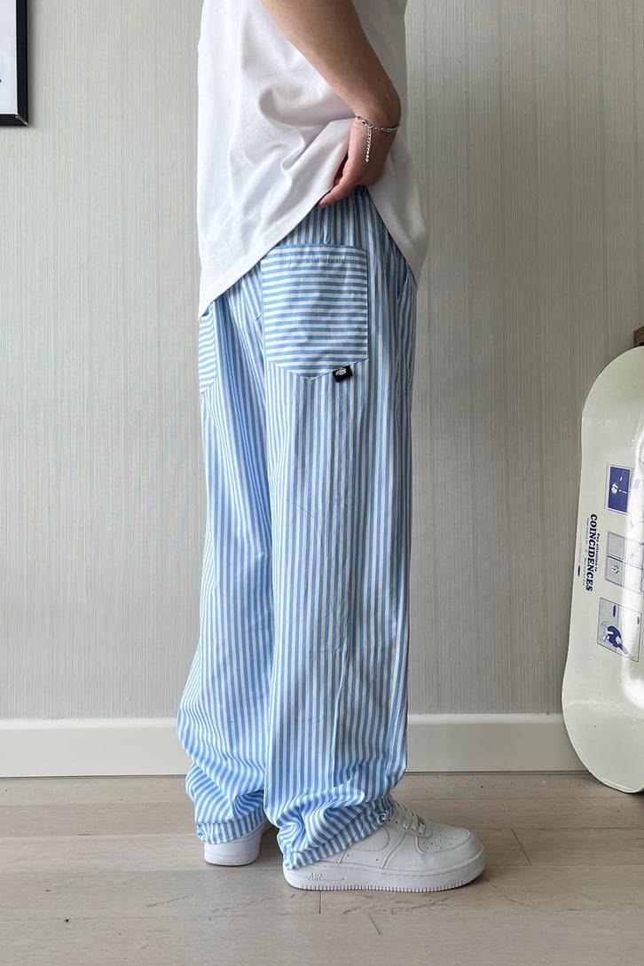 PJ Vibe İnce Çizgili Poplin Pantolon