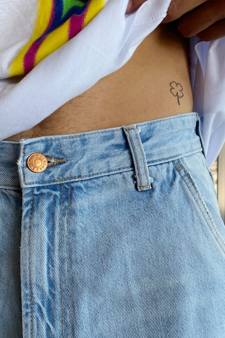 Pocket Detail Buz Mavi Baggy Jean