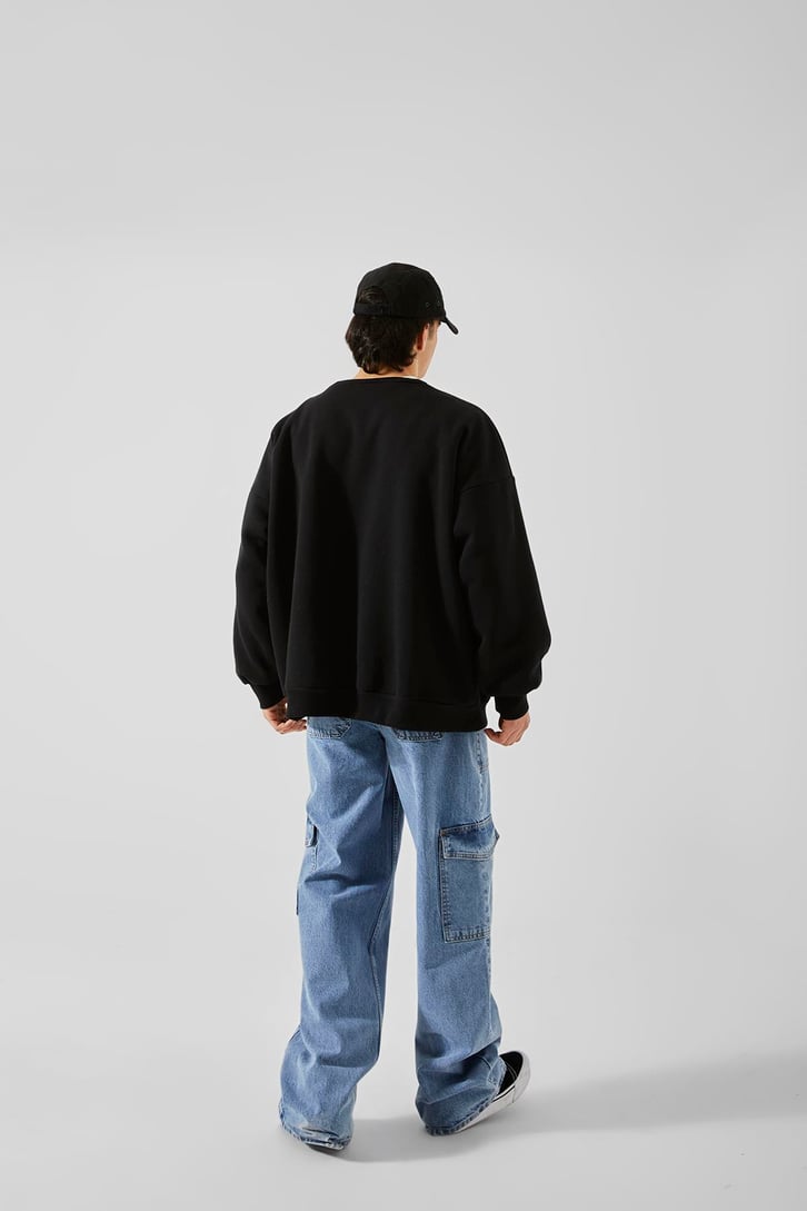 Pocket Detail Mavi Baggy Jean