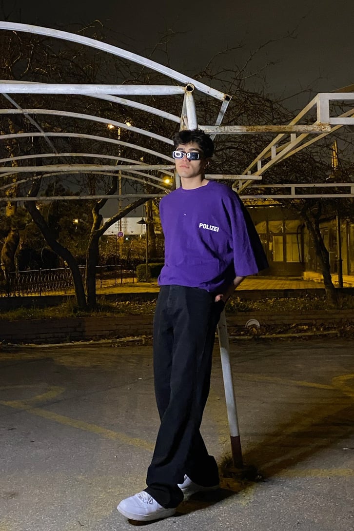 Polizei Oversize Purple Tshirt
