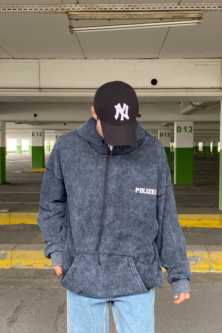 POLIZEI YIKAMALI OVERSIZE HOODIE