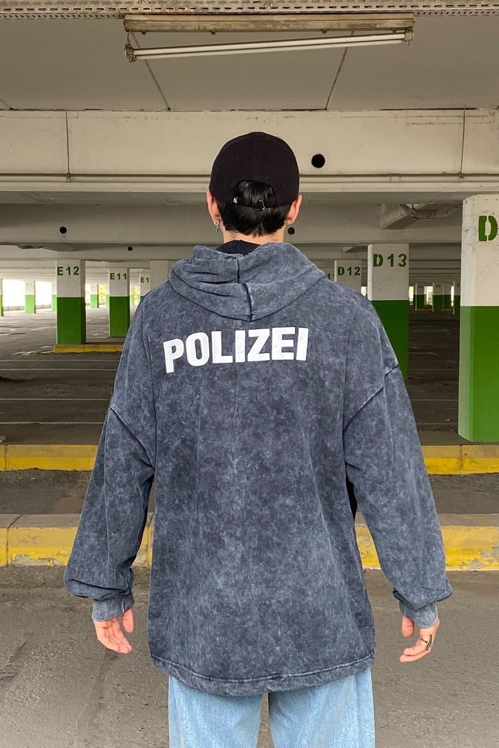 POLIZEI YIKAMALI OVERSIZE HOODIE