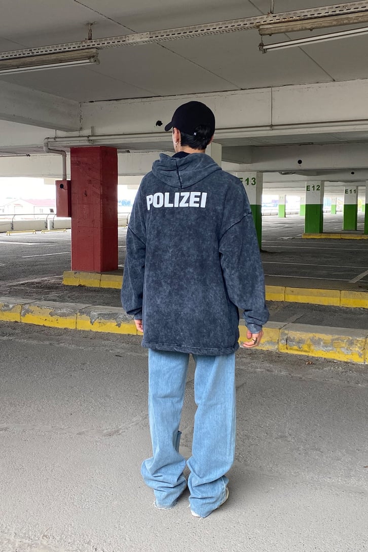 POLIZEI YIKAMALI OVERSIZE HOODIE