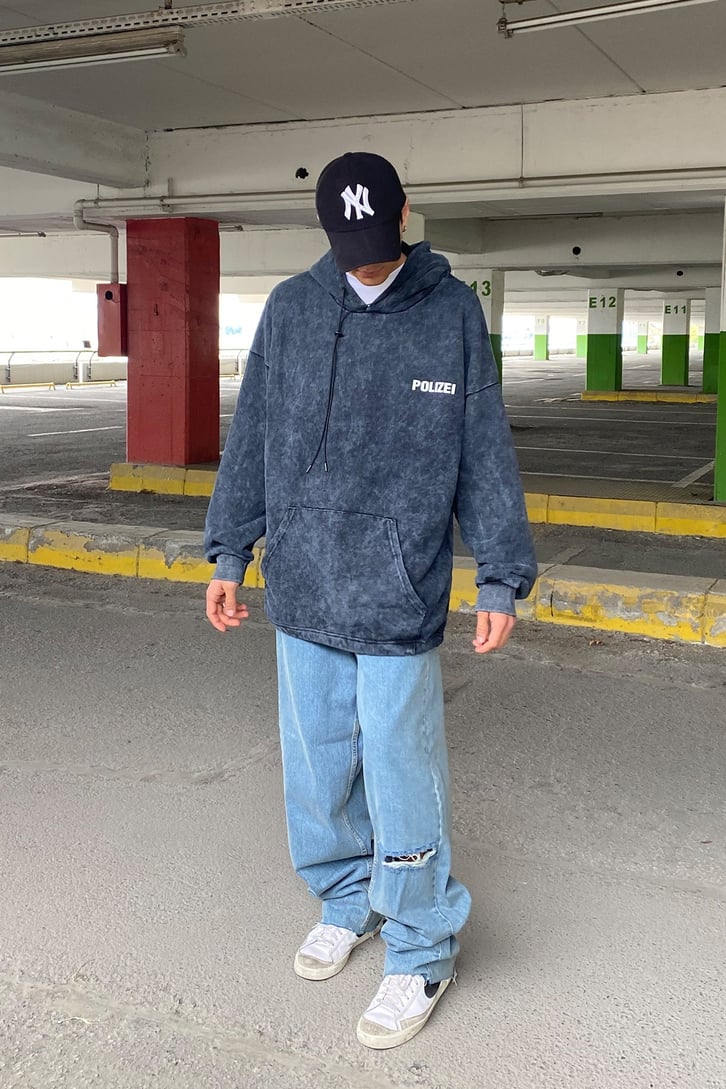 POLIZEI YIKAMALI OVERSIZE HOODIE