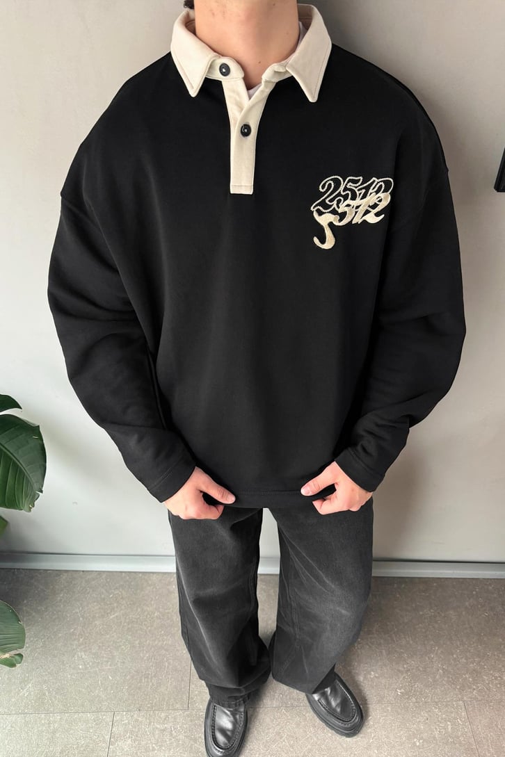 Polo Yaka 2512 Nakışlı Sweatshirt