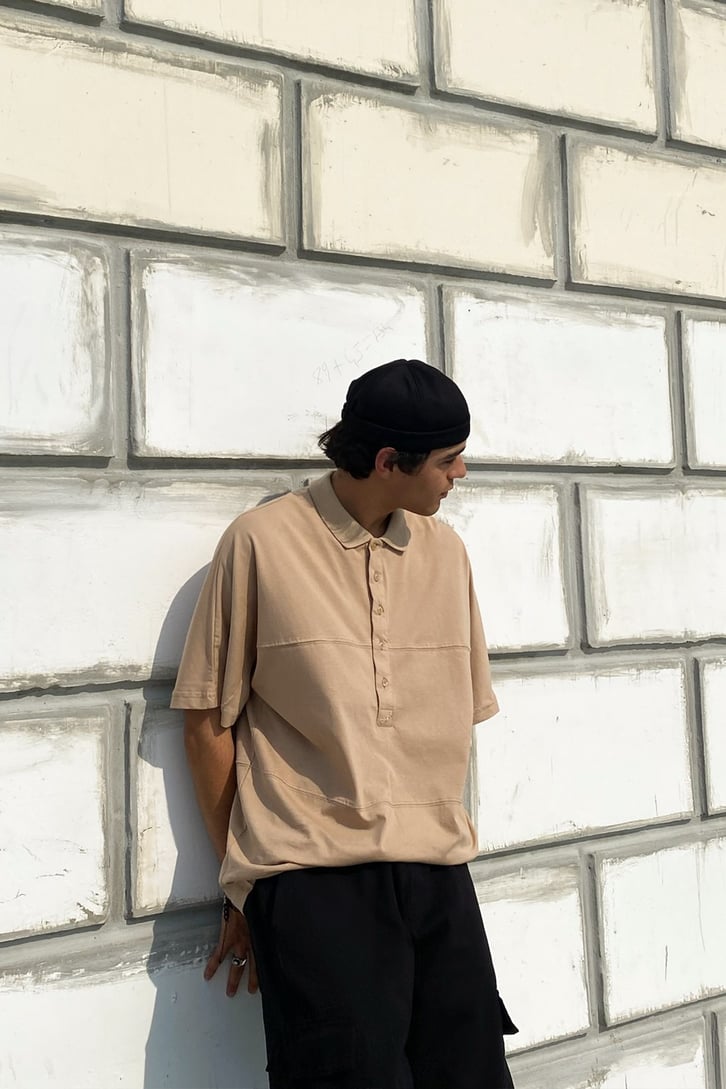 Polo Yaka Basic Oversize Tshirt