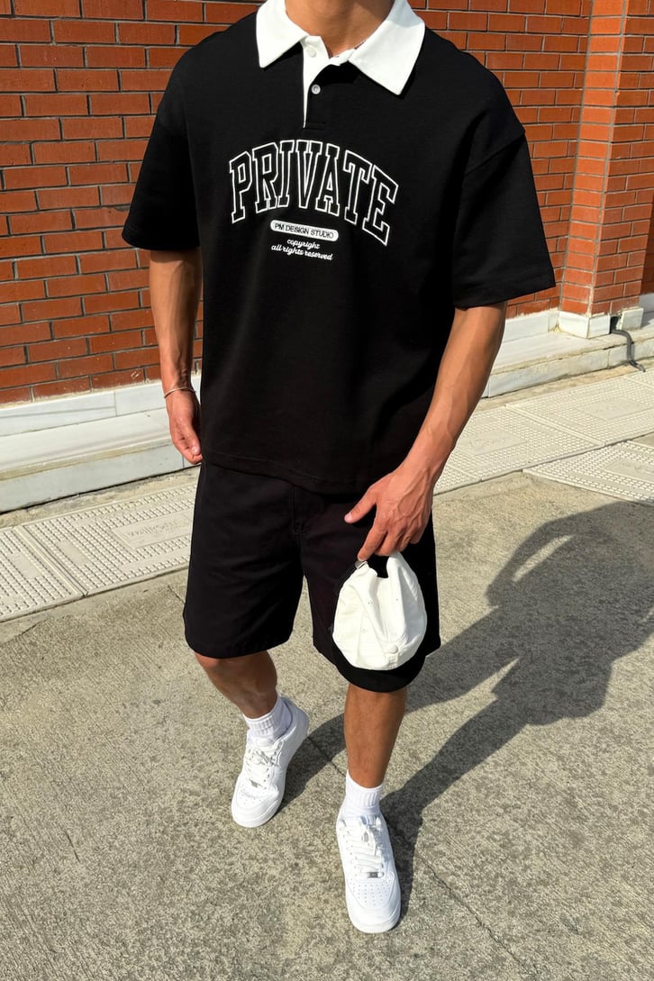 Polo Yaka Private Nakışlı Tişört
