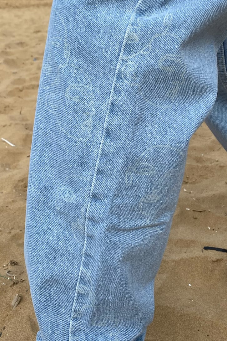Portraits Lazered Mavi Regular Fit Jean