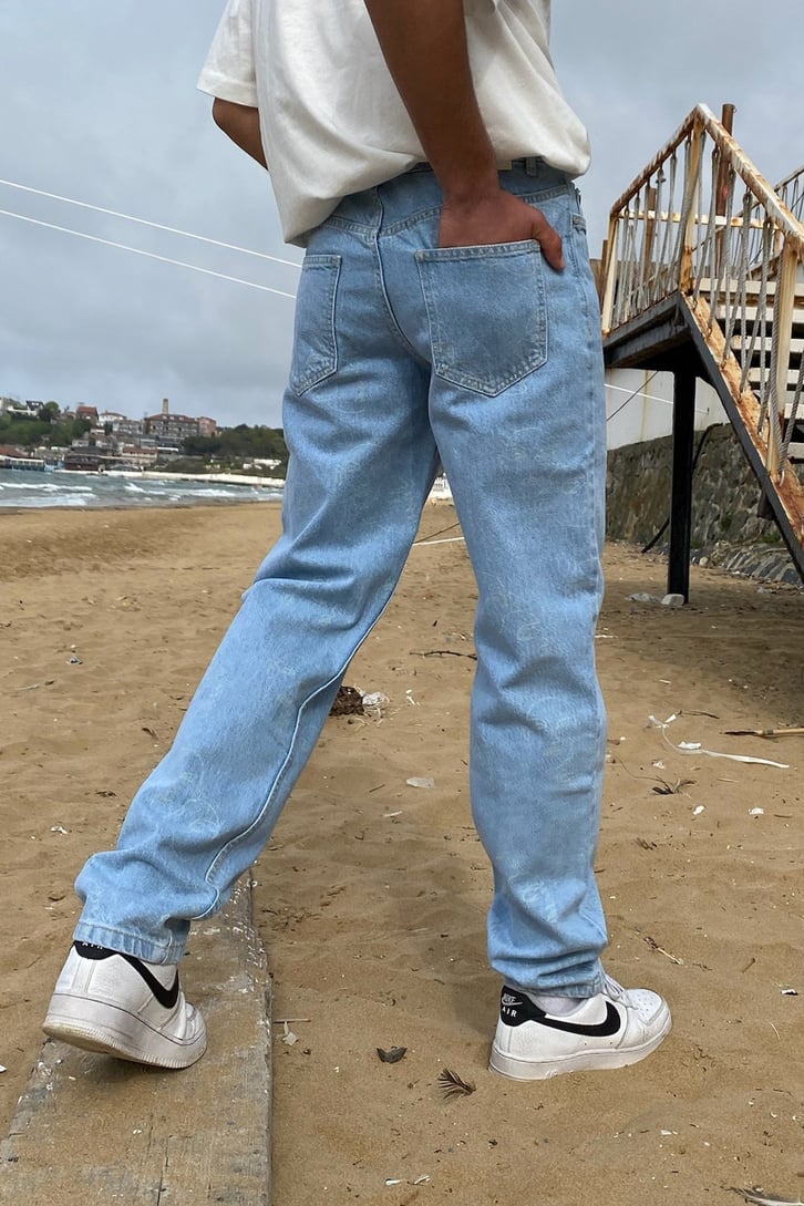 Portraits Lazered Mavi Regular Fit Jean