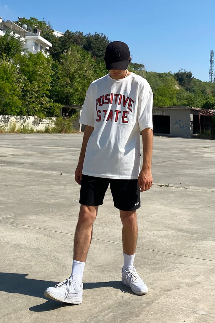 Positive State Baskılı Oversize Tshirt