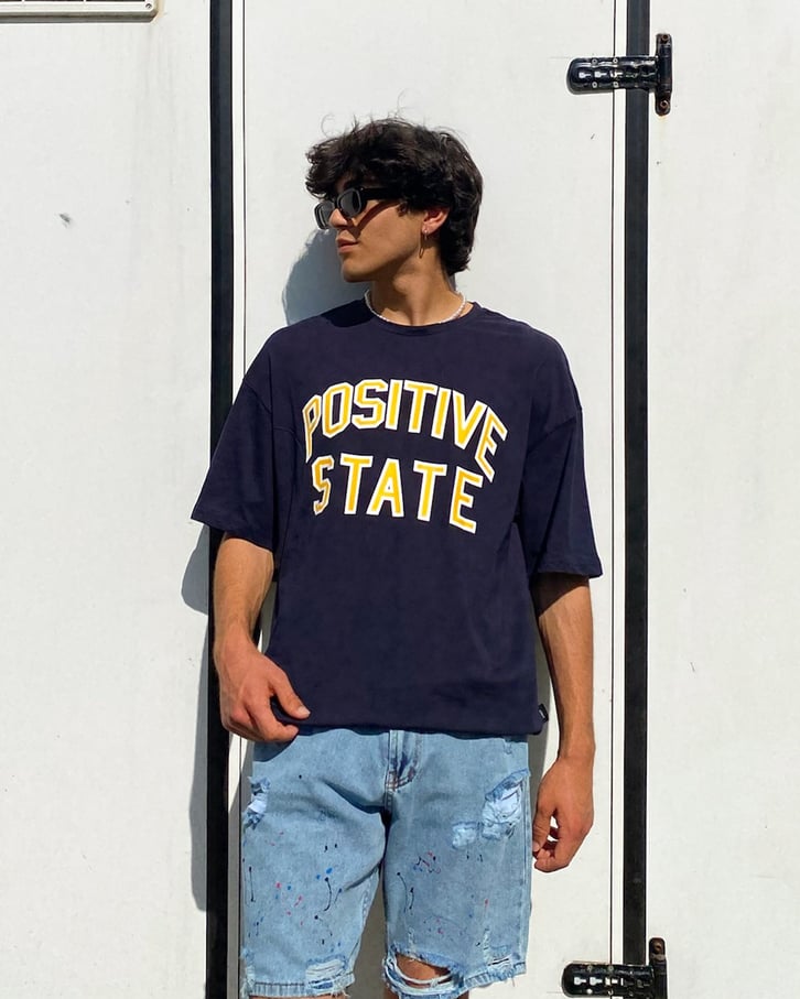 Positive State Baskılı Oversize Tshirt