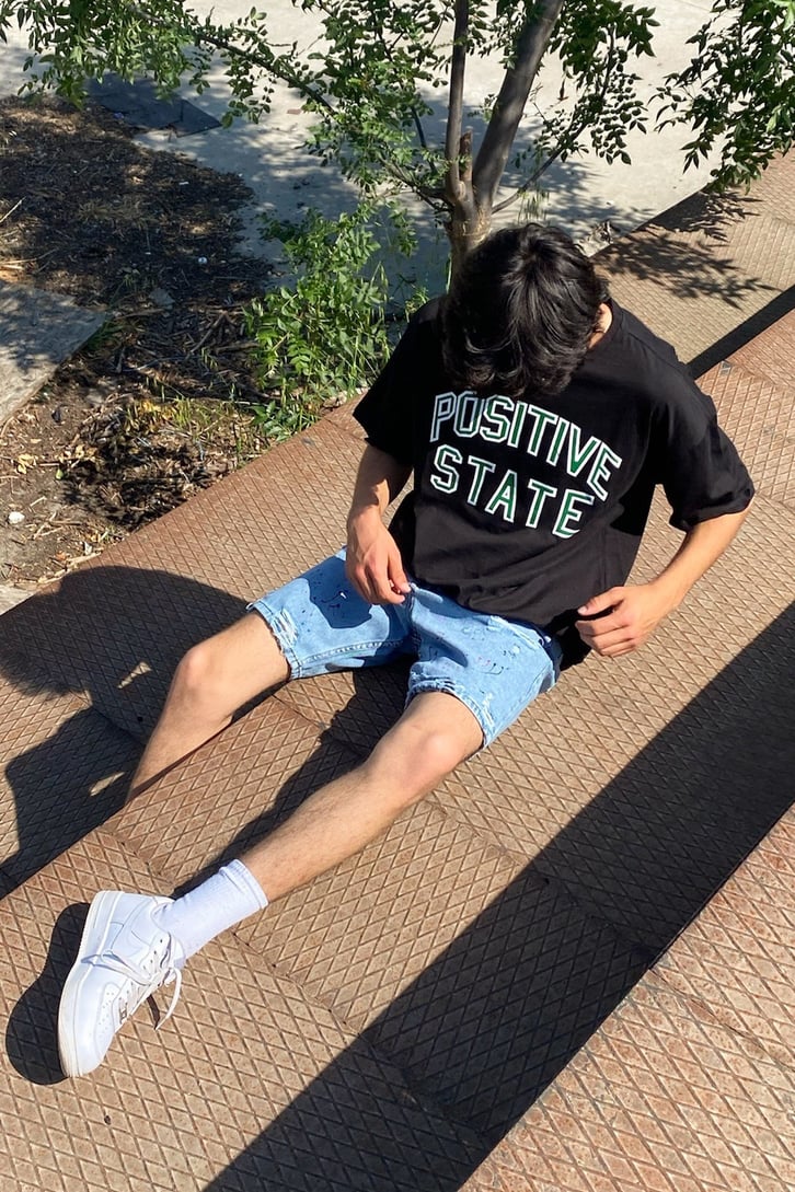 Positive State Baskılı Oversize Tshirt